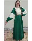 1970 cream/green dress dolman sleeves