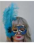 mask blue feather