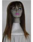 long brown fringe wig
