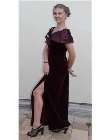 1980s vintage marron velvet evening dress