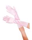 gloves elbow length pink satin lycra