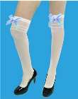 stay ups  white with blue bow