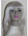 white fringe shoulder length wig