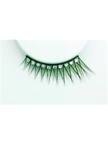 eyelashes - black with clear crystals