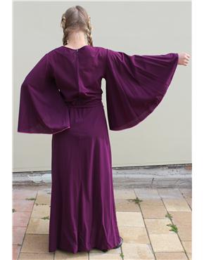 70s purple dress showing back