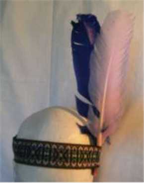 headband pink&blue feathers