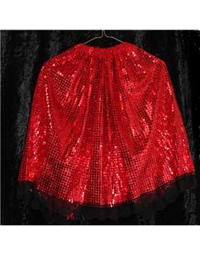 red sequin cape back