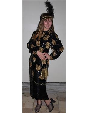 black & gold sequin dress