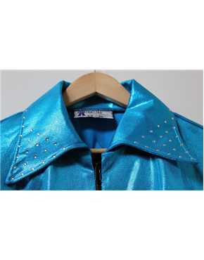 shirt black and turquoise lycra collar detail