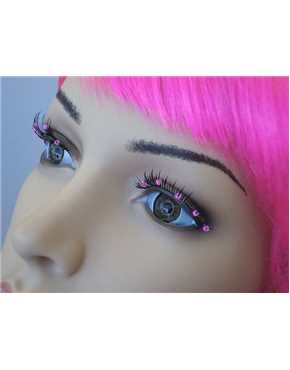 eyelashes black with pink beads