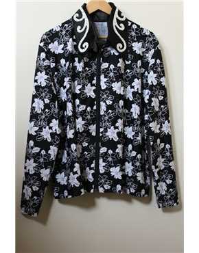 shirt black lycra white flowers