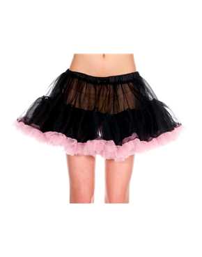 petticoat tulle black with  pink under ruffle