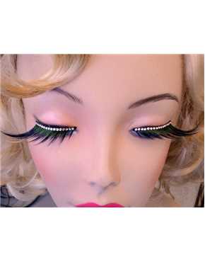 eyelashes blue black with crystals