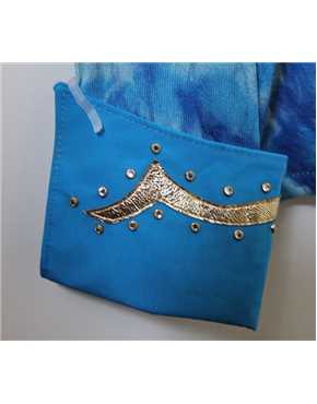 shirt blue mix stretch cuff detail