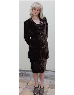 1980s brown velvet suit by Anthea Crawford