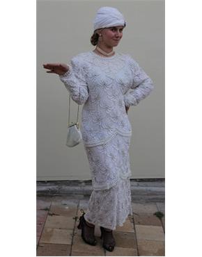 cream beaded dress