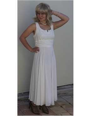 vintage 1980s cream chiffon