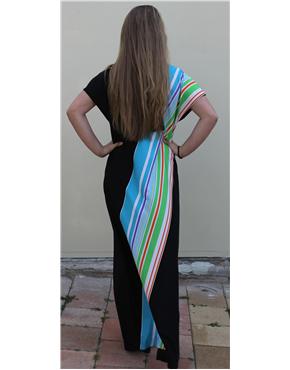 1970 vintage geometrical stripe dress back view