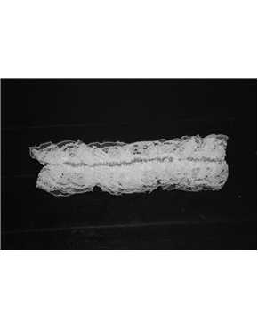 garter -white lace silver trim