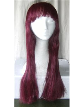 wig long cherry red gothic