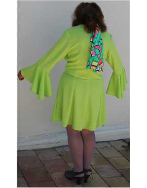 disco dress green fluro 2 back view