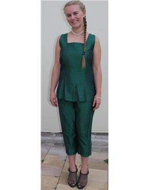 1960 green shot satin suit