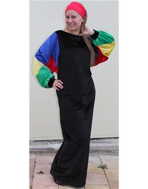 black  velvet showing multi coloured sleeves