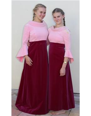 1970 velvet maroon/pink vintage dress