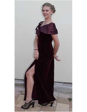 1980s vintage marron velvet evening dress
