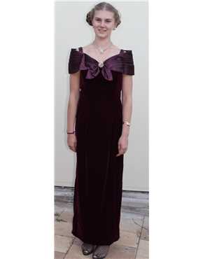 1980s vintage marron velvet evening dress view 2