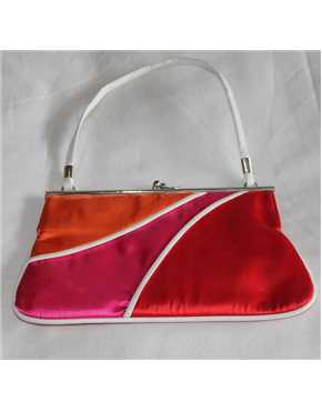 bag two tone orange, bright pink and white