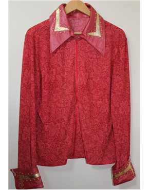 shirt orange lurex gold trim