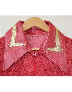 shirt orange lurex collar detail