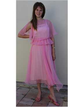 vintage 1980s pink chiffon