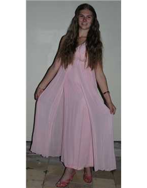 1960s baby doll long pink chiffon 2nd view