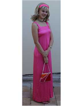 bright pink 1970s dress
