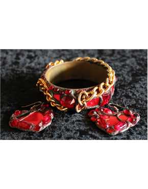 bangle and heart earings set