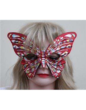 mask red glitz butterfly female