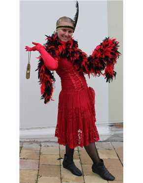 saloon girl red lace view 2