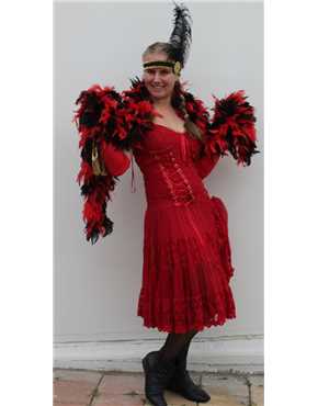 saloon girl red lace