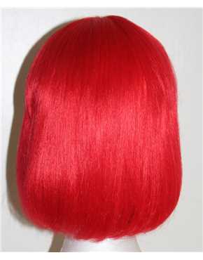 red shoulder bob wig back view