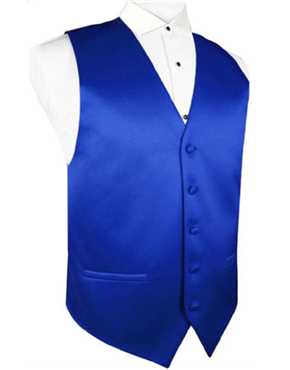vest royal blue satin