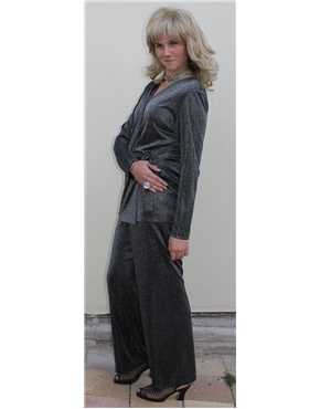 1980s silver lurex evening suit by Anthea Crawford 2nd view