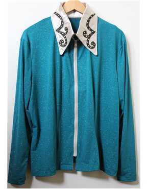 shirt teal lurex glitz