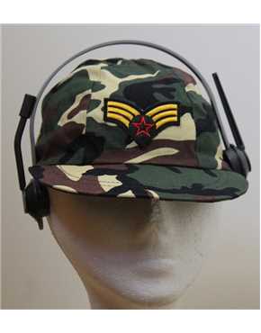 army US cap and ear phones
