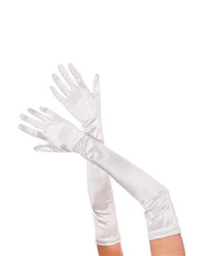 gloves long white lycra
