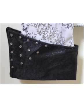 shirt white lycra silver sparkle cuff detail