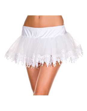petticoat white tulle with teardrop edging